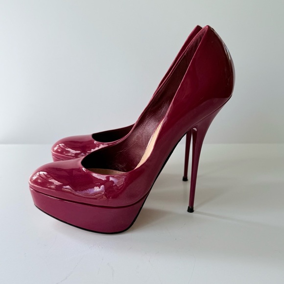 Sebastian Milano Guanto Giglio Porpora Red Patent Stiletto Platform Heels 35.5 - Picture 8 of 11